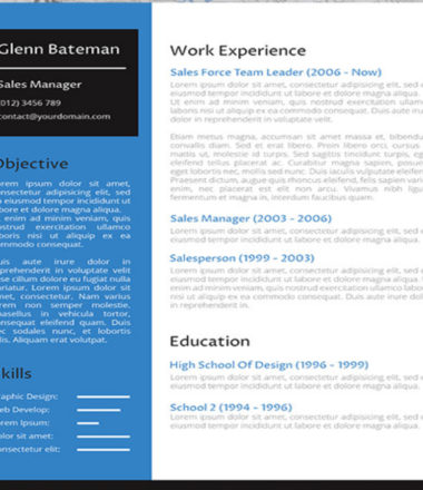 The Front Row Candidate – Free Professional CV Template