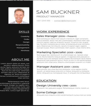 Two Tones – A Black And White CV Template Design Freebie