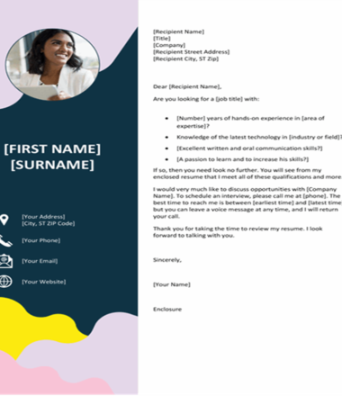 Organic shapes cover letter