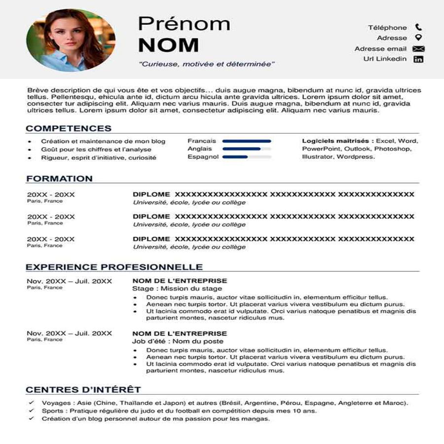 Student CV example | Steven Kendy PIERRE